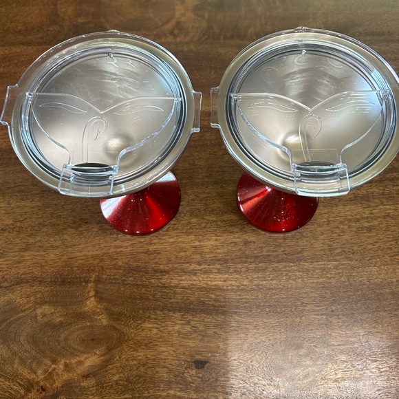 Set of TWO 💥 Orca Christmas Glitter Red Martini Chasertini with Lid. RARE 🩸 - Picture 10 of 11